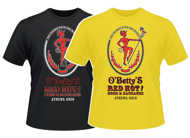 O'Betty's T-shirt — screen printed Gildan tee with the O'Betty's mascot artwork